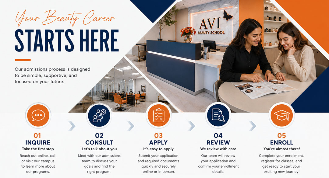 AVI Career Training admissions in Virginia beauty school Tysons Corner