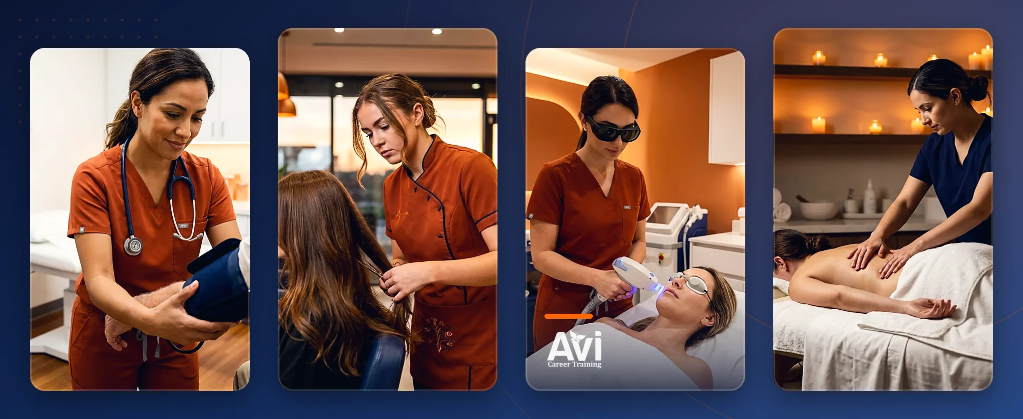 Where AVI graduates work - medical clinics, beauty salons, medical spas and wellness spas
