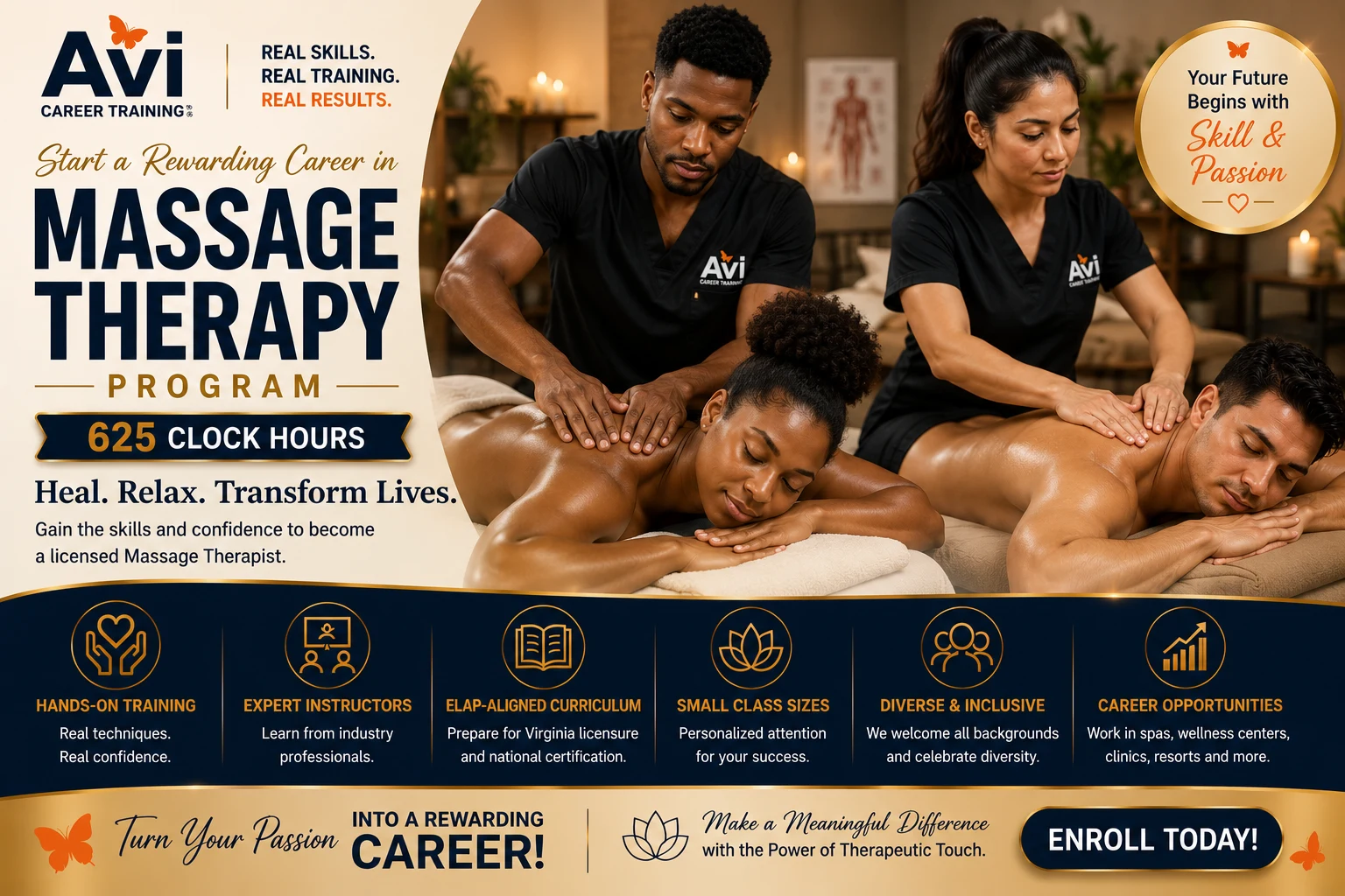 Massage therapy program graduate AVI Career Training